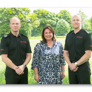 From left to Right: Deputy Chief Fire Officer Mat Walker, Commissioner Zoë, and Chief Fire Officer Jonathan Dyson