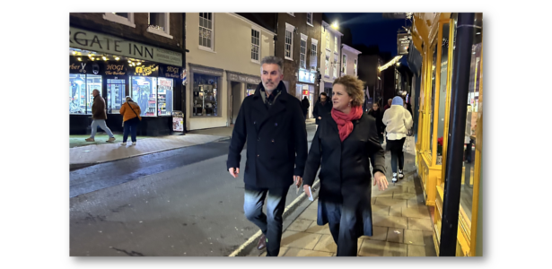 Mayor David Skaith and Depoty Jo Coles visit Walmgate York to hear the public's views on funding for police and fire services