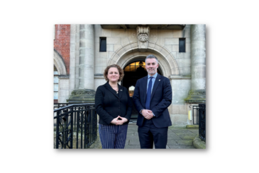 Jo Coles and David Skaith outside County Hall